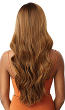 Outre LACEFRONT COLORBOMB Salon-Designed Blonde Shades Pre-Plucked Soft Swiss Lace Natural Baby Haur Heat Resisitant Synthetic - KIMANI (3DRFF IVORY BLONDE) Outre