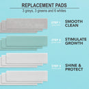 Onsen Nail Buffer Block Replacement Pads - 3 Way Buffing Smooth Shine Natural Nail Polisher with 3 Sides Coarse Soft Silky for Professional Nail Care, Nail Buffer Replacement Pads, 4x Combo Pads, 3pk Onsen Secret