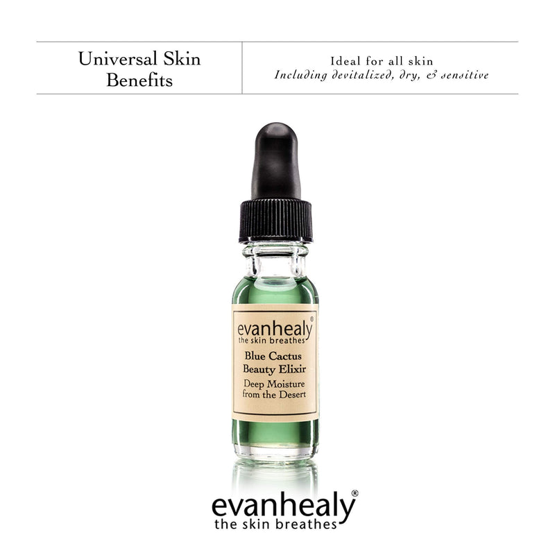 evanhealy Blue Cactus Beauty Elixir | Organic Jojoba & Prickly Pear Oils | Soothing & Hydrating Serum for All Skin Types evanhealy