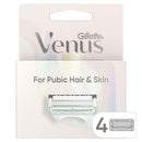 Gillette Venus for Bikini Pubic Hair and Skin, Womens Razors, 4 Razor Blade Refills for Intimate Grooming Gillette Venus
