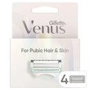 Gillette Venus for Bikini Pubic Hair and Skin, Womens Razors, 4 Razor Blade Refills for Intimate Grooming Gillette Venus