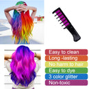 Hair Chalks for Girls, 6 Bright Temporary Washable Hair Color Combs with 3 Glitter, Hair Chalk Dyeing for Birthday Cosplay Halloween Party, Non-Toxic, Safe for Kids & Teens Byhoo