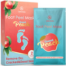 Peach Foot Peel Mask For Cracked Heels, Dead Skin & Calluses - Make Your Feet Baby Soft - Removes & Repairs Rough Heels, Dry Toe Skin-Exfoliating Peeling Natural Treatment (Size: 2 Pack) DERMORA Store