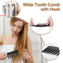 8PCS Detangling Brush and Comb, MORGLES Detangling Hair Brush Wide Tooth Comb for Curly Hair Brush with Rat Tail Comb Alligator Hair Clips Detangling Hair Comb for Black Natural Wavy Wet Hair MORGLES