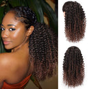 Vigorous Curly Ponytail Extension for Women Brown Color Drawstring Ponytail Curly for African Women Short Afro Kinky Ponytail Extension.(4