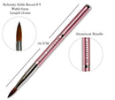 Beaute Galleria 2 Pieces Kolinsky Sable Round Acrylic Nail Art Brush Set, Manicure Detail Painting Nail Art Pen (Size 8, 12) BEAUTÉ GALLERIA