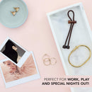 Pulleez Sliding Ponytail Holder, Set of 2 - Acrylic Charms - Black/ Brown Elastic Hair Ties Pulleez