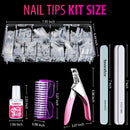 Clear Fake Coffin Nail Tips , Teenitor Long Acrylic Full Cover Nail Tip Press On Nails, 600pcs Ballerina False Nails Nail Glue, Files And Buffer Polisher Nail Brush and Clipper Set for Beginners Teenitor
