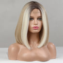 Ombre Blonde Lace Front Bob wigs Middle Part Bob Hair Wig for Women BLONDE UNICORN Straight Hair Wigs BLONDE UNICORN