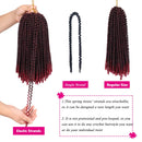 6 Packs Spring Twist Braiding Hair 10 Inch Spring Twists Bomb Twist Hair Fluffy Butterfly Locs Twist Crochet Braids Synthetic Crochet Braids Hair Extensions for Women (15Strands,T1B/BUG