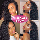 Pizazz 13x4 Lace Front Human Hair Wigs 9A Grade 150% Density Brazilian Deep Wave Lace Front Wig with Baby Hair Pre Plucked Natural Hairline Wigs for Black Women (24'') Pizazz Store