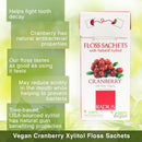 RADIUS Travel Vegan Dental Floss SACHET SINGLE Cranberry Vegan, 20 Count RADIUS