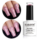 Glitter Gel Nail Polish, Gold Diamond Gelpolish Spark Shiny Nail Art Soak Off U V L E D Lacquer Gel Nail Starter Manicure Salon DIY at Home RAR82 Infinity Warehouse