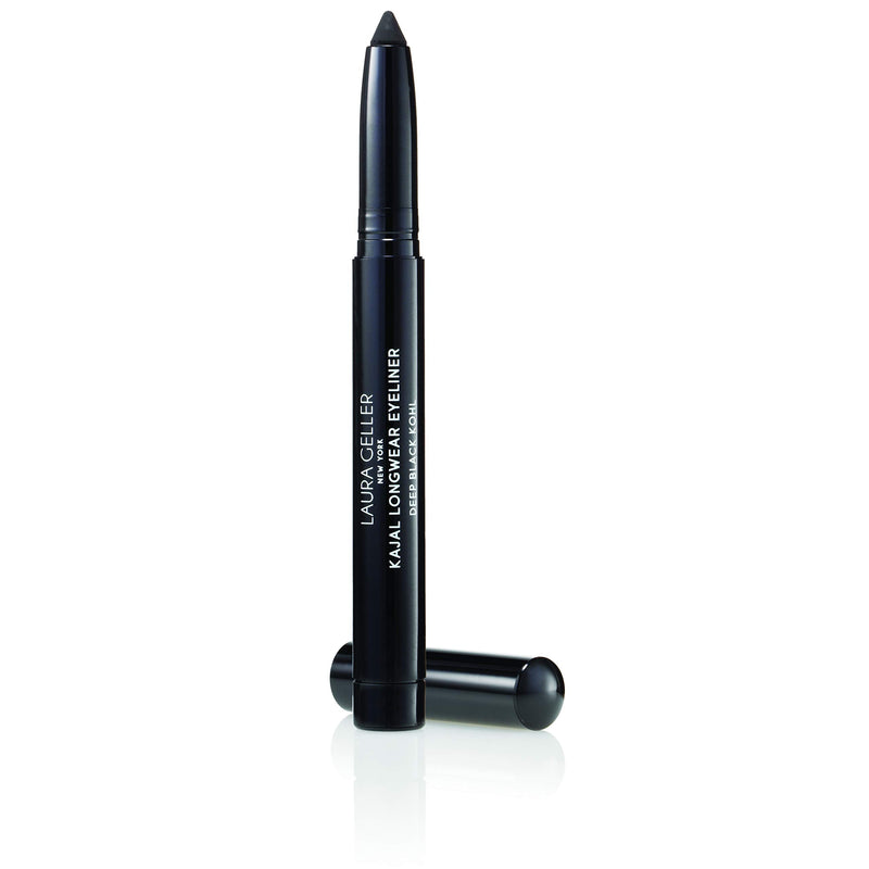 LAURA GELLER NEW YORK Kajal Longwear Kohl Eyeliner Pencil with Caffeine, Smooth & Blendable Makeup, Deep Black LAURA GELLER NEW YORK