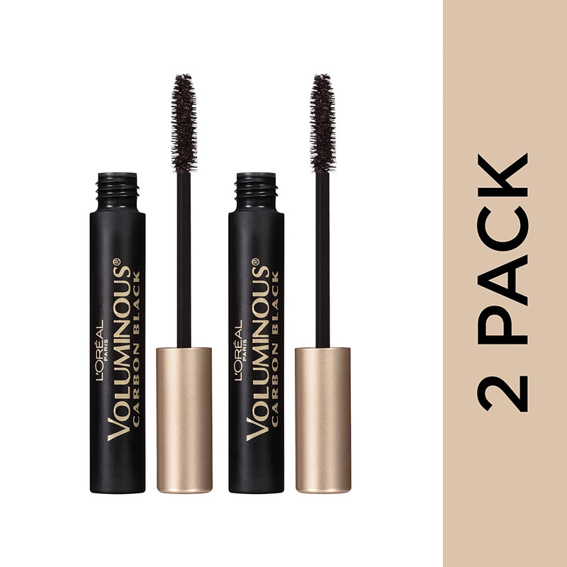 L'Oreal Paris Voluminous Original Washable Bold Eye Volume Building Mascara, Builds eye lashes up to 5X natural thickness, Smudge Free, Clump Free, Carbon Black, 2 count L'Oreal Paris Store