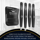 Tweezers Set 4-piece-Stainless Steel Slant Tip + Sharp Pointed Eyebrow Tweezer Set-Precision Facial Hair Removal ,Eyebrow Hair,Splinter,Blackhead,Ingrown Hair/Tick Remover-Ends Meet Perfect Majestic Bombay