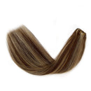 Blonde Highlights Human Hair Bundles Brown to Bleached Blonde Sew in Hair Weft Extensions Straight Real Hair Weave Extensions 18 Inch Double Hand Tied Weft Hair 100 Gram for Women Ubetta Store