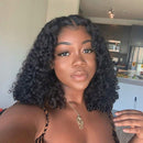 Human Hair Wigs Short Bob Wigs 4x4 Lace Closure Wigs Brazilian Curly Deep Wave Lace Front Wigs Human Hair 10 Inch Vshow Bob Wigs for Black Women 150% Density Pre Plucked with Baby Hair（10 Inch) V SHOW