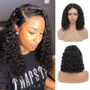 ISEE Hair 12 Inch Short Bob Wigs Deep Wave Lace Frontal Human Hair Wigs Brazilian Virgin Human Hair Wigs for Black Women Glueless Pre Plucked with Baby Hair Natural Black 150% Density ISEE