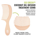 Wet Brush Go Green Coconut Oil Infused Treatment Comb - Wide Tooth Hair Detangler with WaveTooth Design that Gently and Glides Through Tangles - No Split Ends and No Damage - 100% Plant-Based Plastic Wet Brush