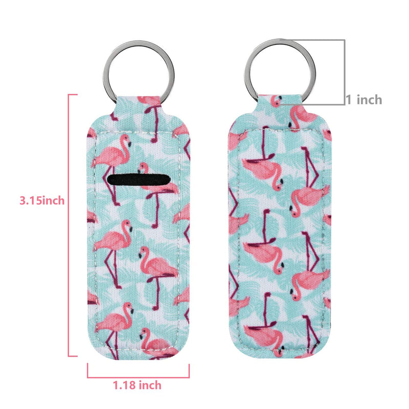 Beautyflier Clip-on Sleeve Chapstick Pouch Keychain Lipstick Holder Elastic Lip Balm Holder Travel Accessories (Style G(5PCS)) Beautyflier