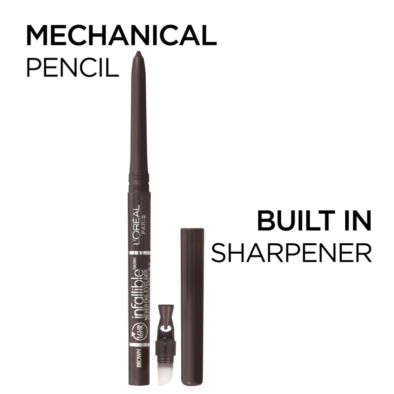 L'Oreal Paris Makeup Infallible Never Fail Original Mechanical Pencil Eyeliner with Built in Sharpener, Navy, 0.008 oz. L'Oreal Paris