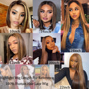 13x4 Blonde Lace Front Wigs Human Hair Pre Plucked Bleached Knots for Black Women Glueless Remy Brazilian HD Transparent Ombre Highlight Straight Lace Front Human Hair Wigs 150% Density(20 Inch, 4/27) TEMAN