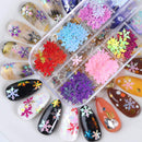 12 Colors Christmas Nail Art Glitters Snowflakes Nail Sequins 3D Nail Art Decals Holographic Laser Nail Flakes Stickers Acrylic Nails Design Glitter Xmas Nail Art Supplies Decorations KANGM