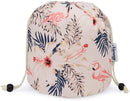 Barrel Makeup Bag Travel Drawstring Cosmetic Bag Toiletry Organizer Waterproof for Women and Girls(Small, Beige Flamingo) Narwey Store