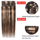 8 Inch Clip in Hair Extensions 100% Human Hair 45g Thin 8 Pcs Clip on Remy Human Hairpieces Highlight Standard Weft Soft Straight Hair for Women Beauty Day Bayalage