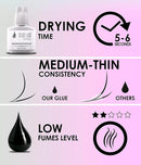 Sensitive Eyelash Extension Glue Stacy Lash 0.34fl.oz/10ml / 5-6 Sec Drying time/Retention – 4-5 Weeks/Professional Use Black Adhesive Infinity Warehouse