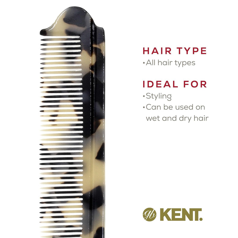 Kent 82T Handmade Folding Pocket Comb for Men, Fine Tooth Hair Comb Straightener for Everyday Grooming Styling Hair, Beard or Mustache, Use Dry or with Balms, Saw Cut Hand Polished, Made in England Infinity Warehouse