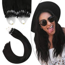 Ugeat Micro Ring Hair Extensions 14inch Micro Loop Remy Human Hair Extensions