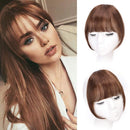 GongXiu Clip in Bangs Real Human Hair Extensions Bangs Light Brown Hair Clip in Fringe Straight Flat Bangs with Temples for Women Sué Exquisite