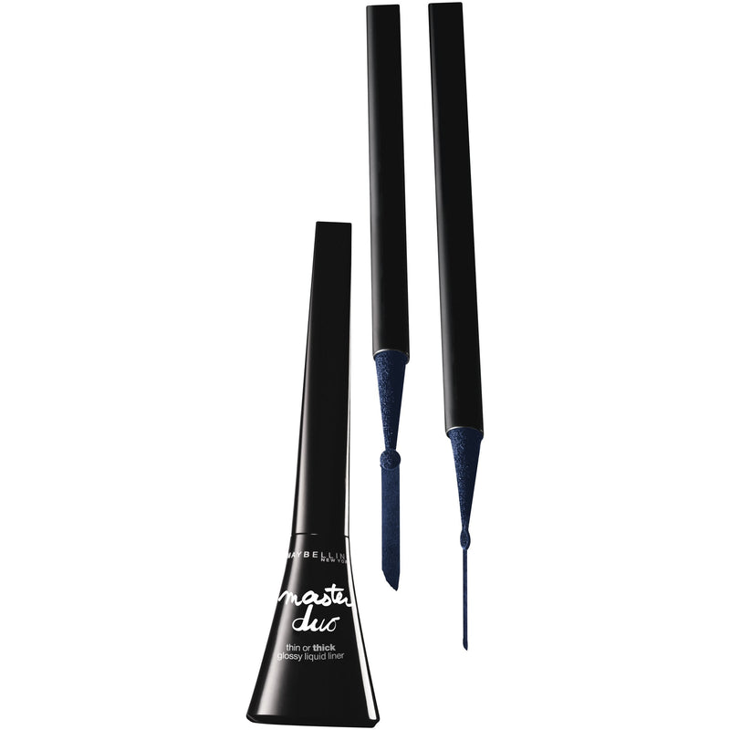 Maybelline New York Eye Studio Master Duo Glossy Liquid Liner, Navy Gleam, 0.05 Fluid Ounce Maybelline New York
