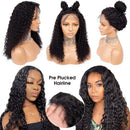 CYNOSURE 13x4 HD Transparent Lace Front Human Hair Wigs for Black Women 9A 180% Denisty Curly Lace Front Wigs Human Hair Pre Plucked with Baby Hair Natural Black Color 20inch CYNOSURE