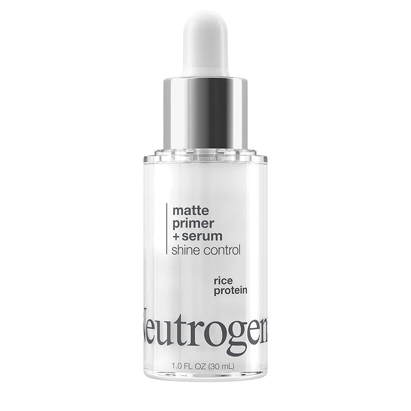 Neutrogena Shine Control Matte Booster Face Primer & Serum, Skin-Mattifying Serum-to-Primer with Rice Protein, Absorbs Excess Oil & Keeps Skin Shine Free, 1.0 fl. Oz Neutrogena