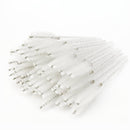 i-Laesh 100 Pcs Crystal Eyelash Brush Mascara Wands Disposable Eyebrow / Lash Brushes for Eyelashes Extensions Eye Makeup Kit Lashes Applicator Tool Spoolies (Crystal White) i-laesh
