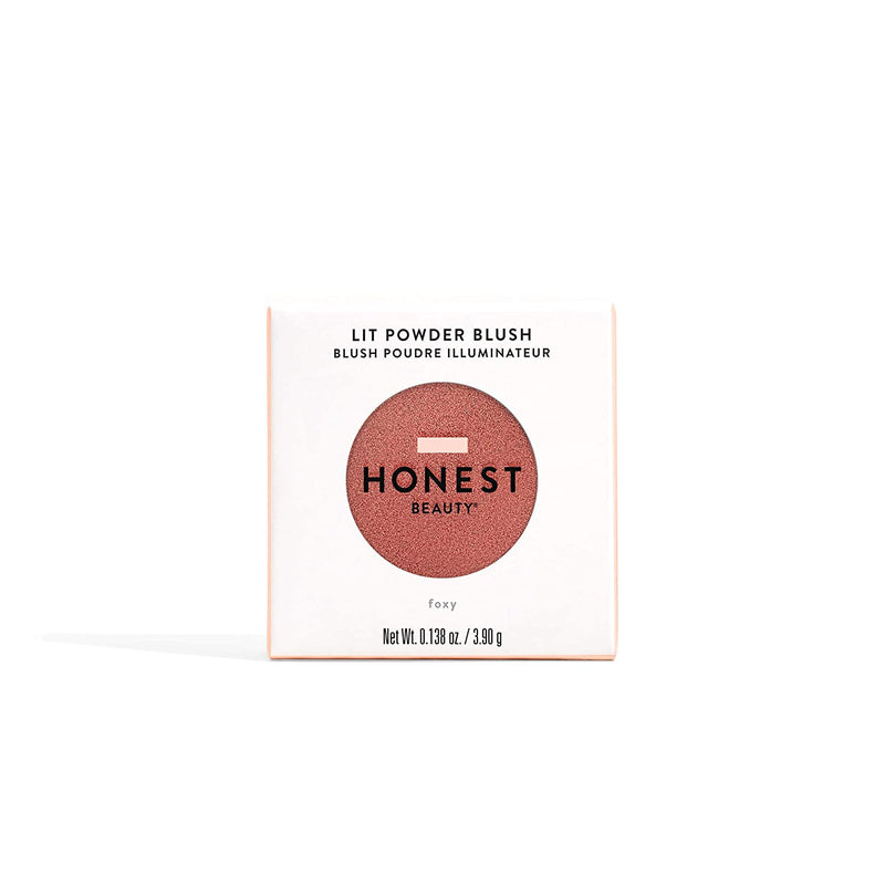Honest Beauty Lit Powder Blush & Highlighter In One, Foxy : Peachy Coral w/ Gold Shimmer, 0.14 Ounce Honest Beauty Store