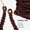 12 Inch AU-THEN-TIC Box Braid Crochet Hair Crochet Box Braids Hair Mambo Twist Braiding Pre-Stretched Pre Looped Hair Extensions (12 Inch (Pack of 8), 99J (Black Burgundy)) AU-THEN-TIC
