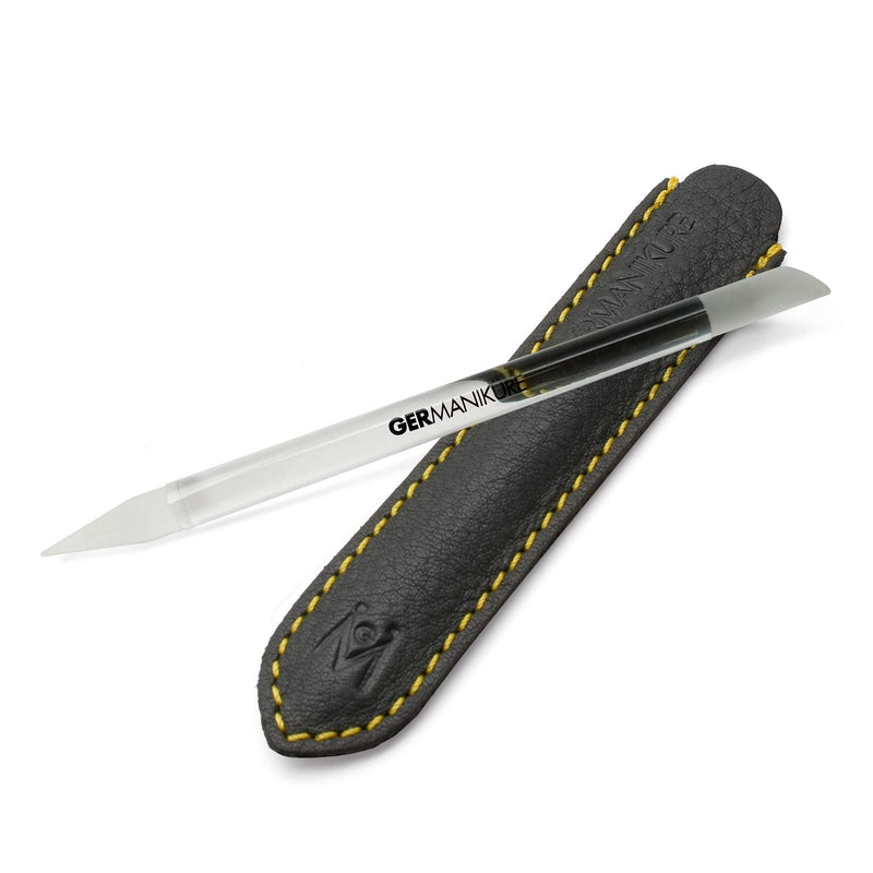 GERMANIKURE Glass Cuticle Stick - Ethically Made in Czech Republic - Cuticle Pusher & Remover, Callous & Dry Skin Fingertip File, Nail Shaper GERmanikure