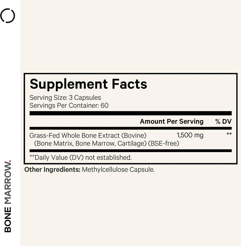 Codeage Grass-Fed Bone Marrow Supplement – Freeze-Dried, Non-Defatted Beef Bone Matrix & Cartilage – 1500mg per Serving, 180 Capsules Infinity Warehouse