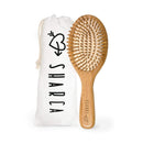 SHARCA Premium Wooden Bamboo Hair Brush with Ball Tipped Bristles from Natural Wood. Organic, Biodegradable, No plastic Sharca