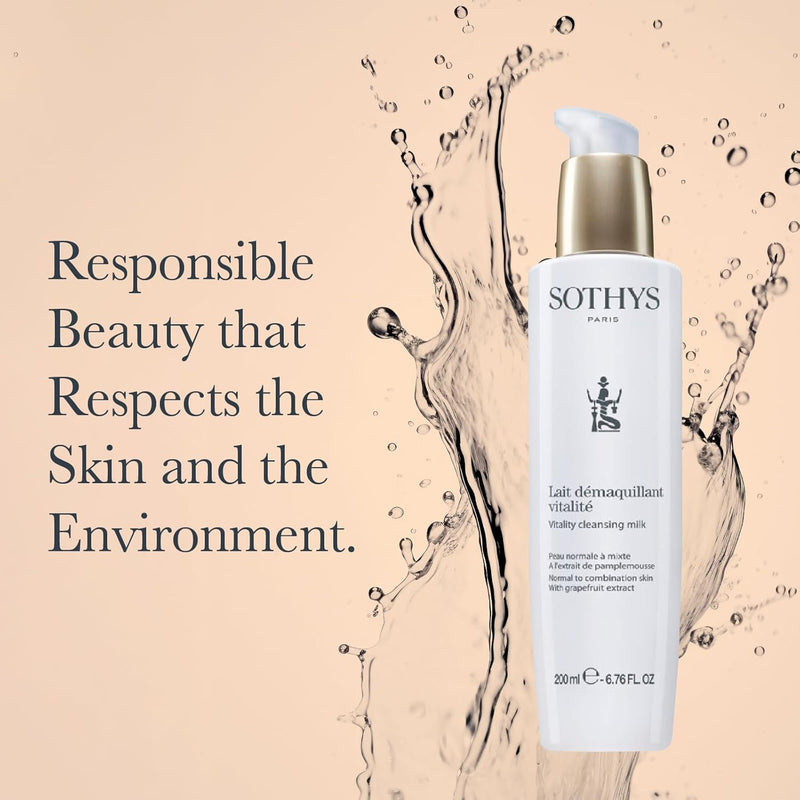 SOTHYS Vitality Cleansing Milk | Refreshing Daily Face Cleanser | Hydrating Grapefruit Extract for Normal or Combination Skin Infinity Warehouse