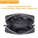 Large Makeup Bag Zipper Pouch Travel Cosmetic Organizer for Women and Girls (Large, Dark Grey) Narwey