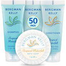 Bergman Kelly Round Hotel Soap Bars, Shampoo & Conditioner 3-Piece Set (1 oz each, 150 pc, Nature Fresh), Delight Your Guests with Refreshing & Soothing Mini Travel Toiletries & Bulk Amenities Infinity Warehouse