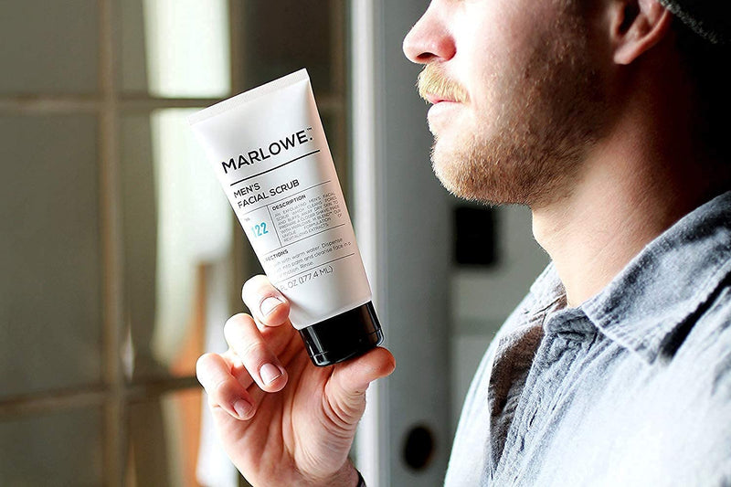 MARLOWE. No. 123 Men's Facial Moisturizer and No. 122 Men's Facial Scrub Skincare Pack | Exfoliating Face Wash and Lightweight Daily Face Cream | Suitable for Dry and Oily Skin | Natural Ingredients MARLOWE. M BLEND