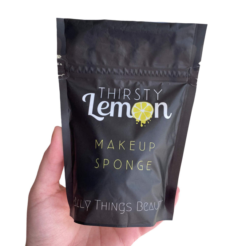 Thirsty Lemon Makeup Sponge by Ally Things Beauty | Yellow Lemon Shaped Makeup Blender for Liquid Foundation, Cream or Powder Blending - Cosmetic Applicator - Cute & Latex-Free Daily Beauty Sponge Ally Things Beauty