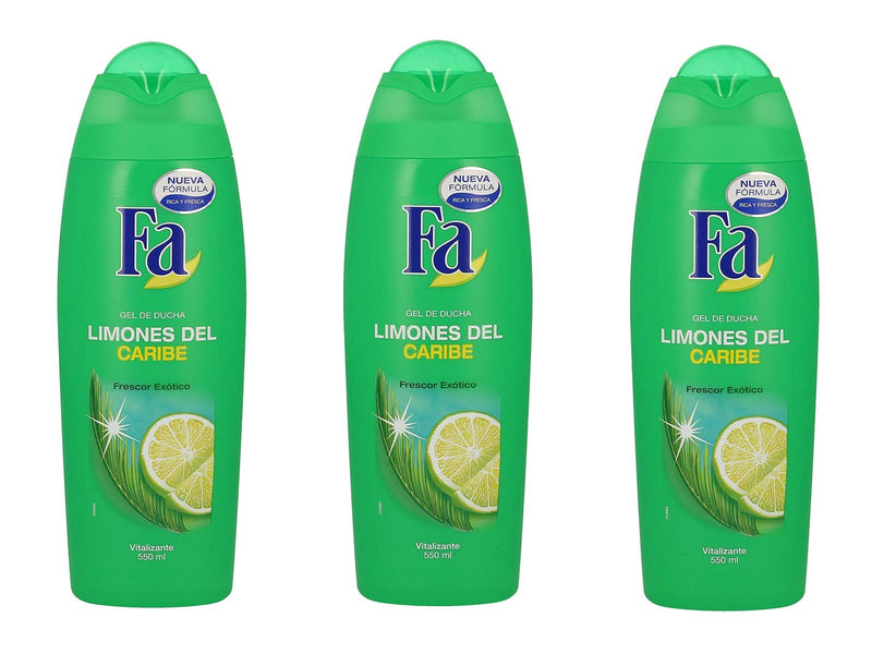 Fa Shower Gel Caribbean Lemons 18.6 Fl oz (Pack of 3) Fa