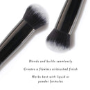 LAURA GELLER NEW YORK Foundation Makeup Brush with Wooden Handle in Midnight Black – Works with Foundation, Concealer, Blush – For Applying and Blending Liquid, Cream or Powder Makeup LAURA GELLER NEW YORK